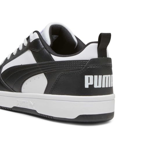 Detalle de PUMA Rebound V6 Low - Sneaker unisex, White/Black, 42.5 EU