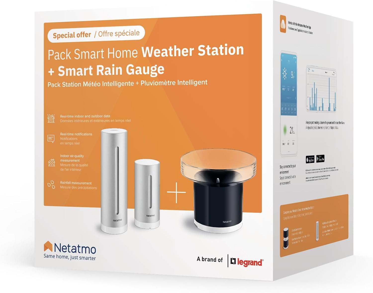 Thumbnail 1 de Netatmo Stazione meteorologica esterna con pluviometro