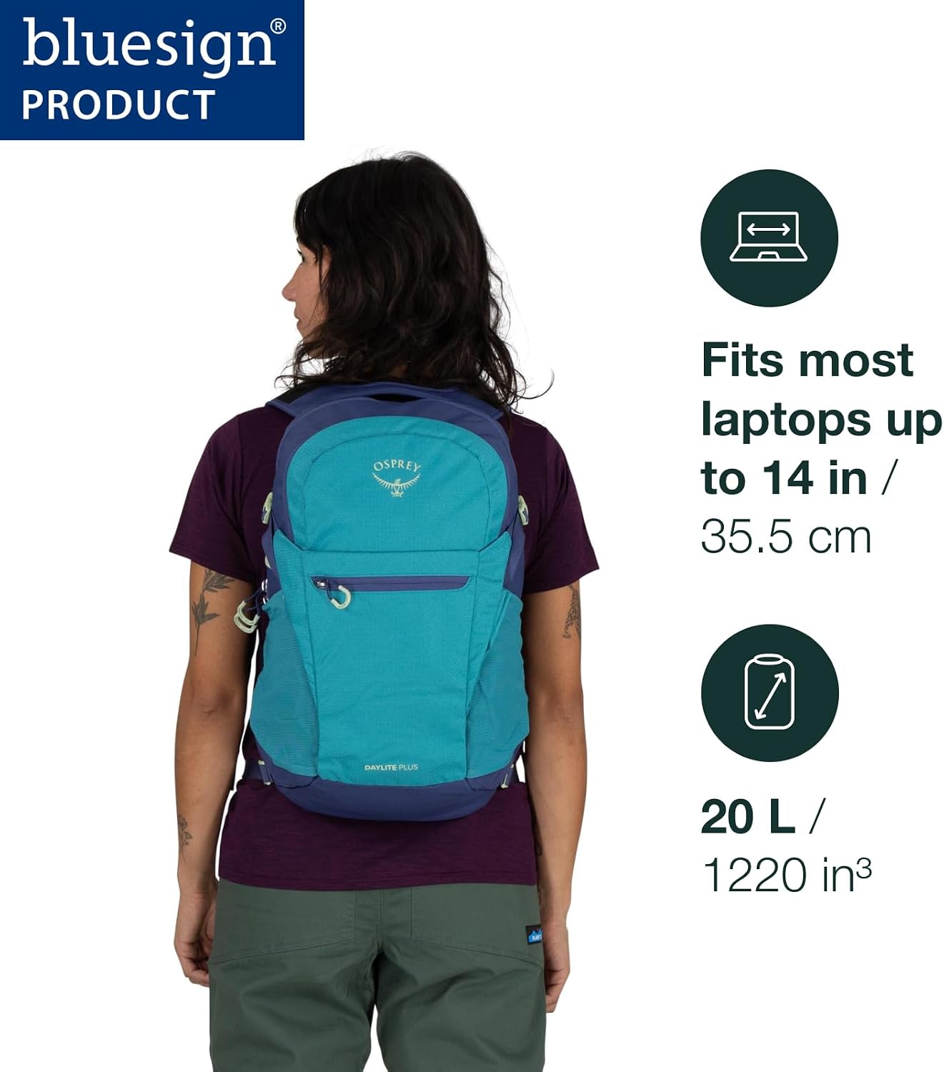 Detalle de Osprey Daylite Plus Lifestyle Backpack 20L – Porcelain Orange