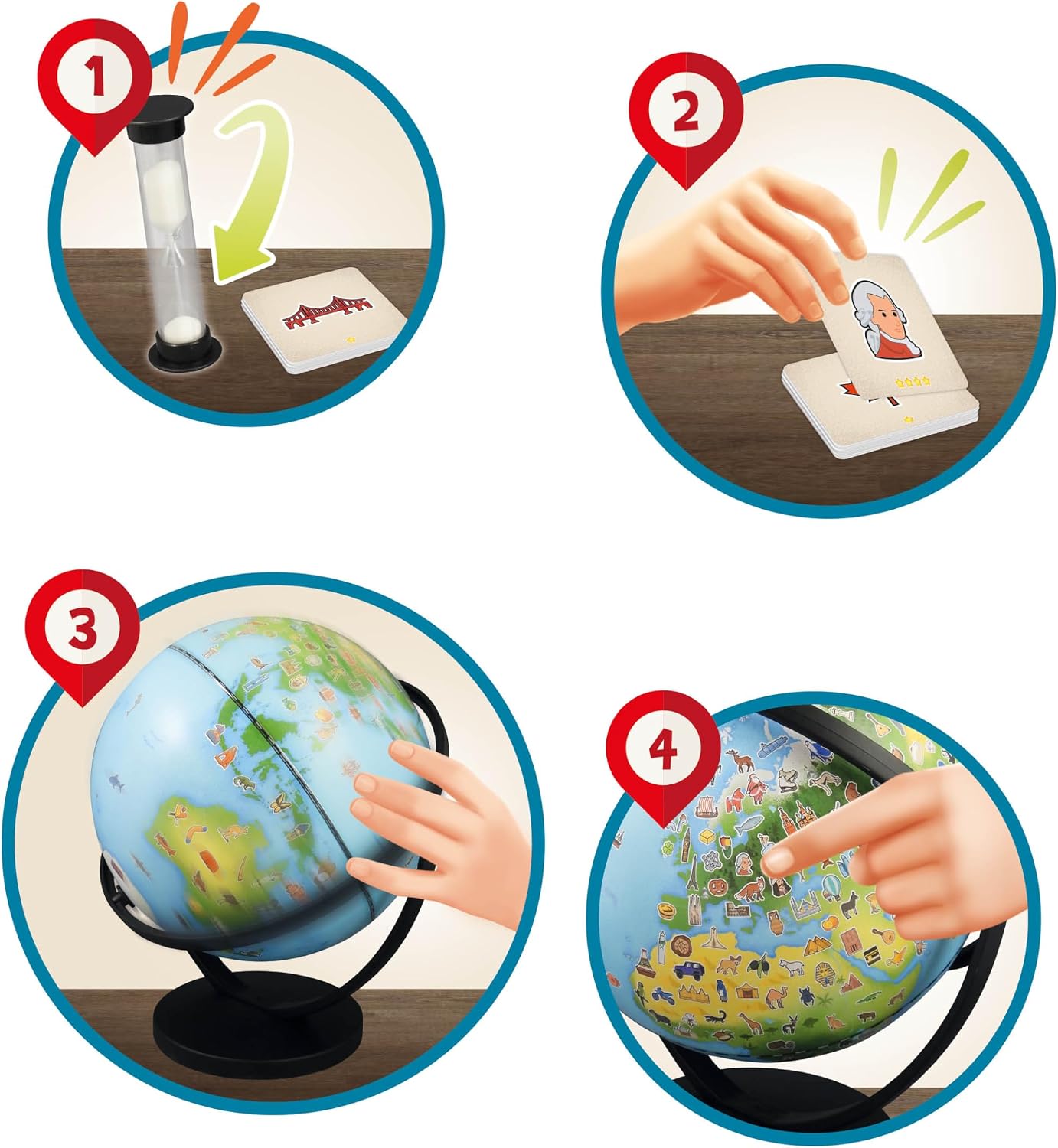 Thumbnail 6 de Globe Junior – globe éducatif 20 cm avec 300 cartes pour des découvertes ludiques
