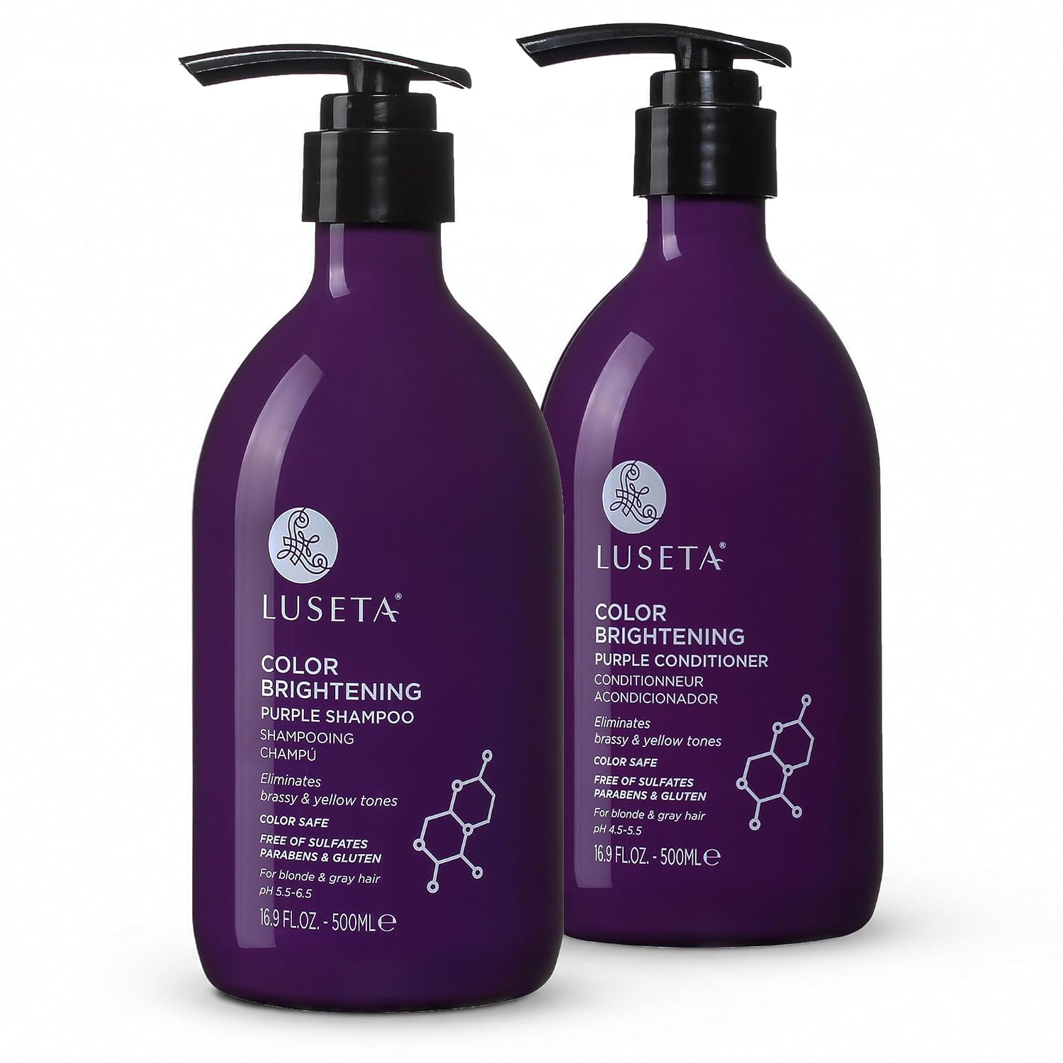 Detalle de Luseta Coconut Oil Purple Shampoo & Conditioner Set for Blonde and Gray Hair