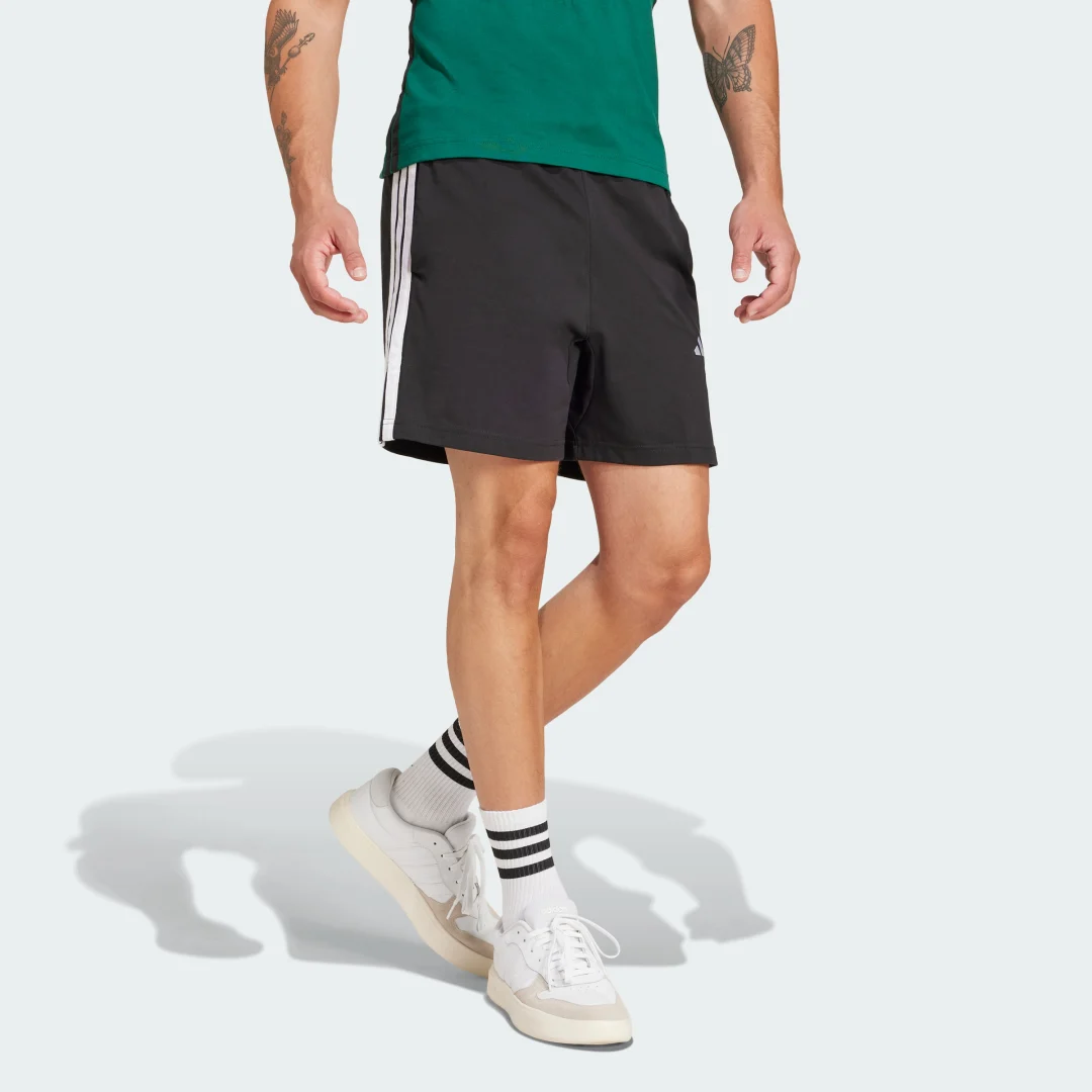 Thumbnail 2 de Pantalón corto Essentials Single Jersey 7-Inch 3 bandas de Adidas — negro