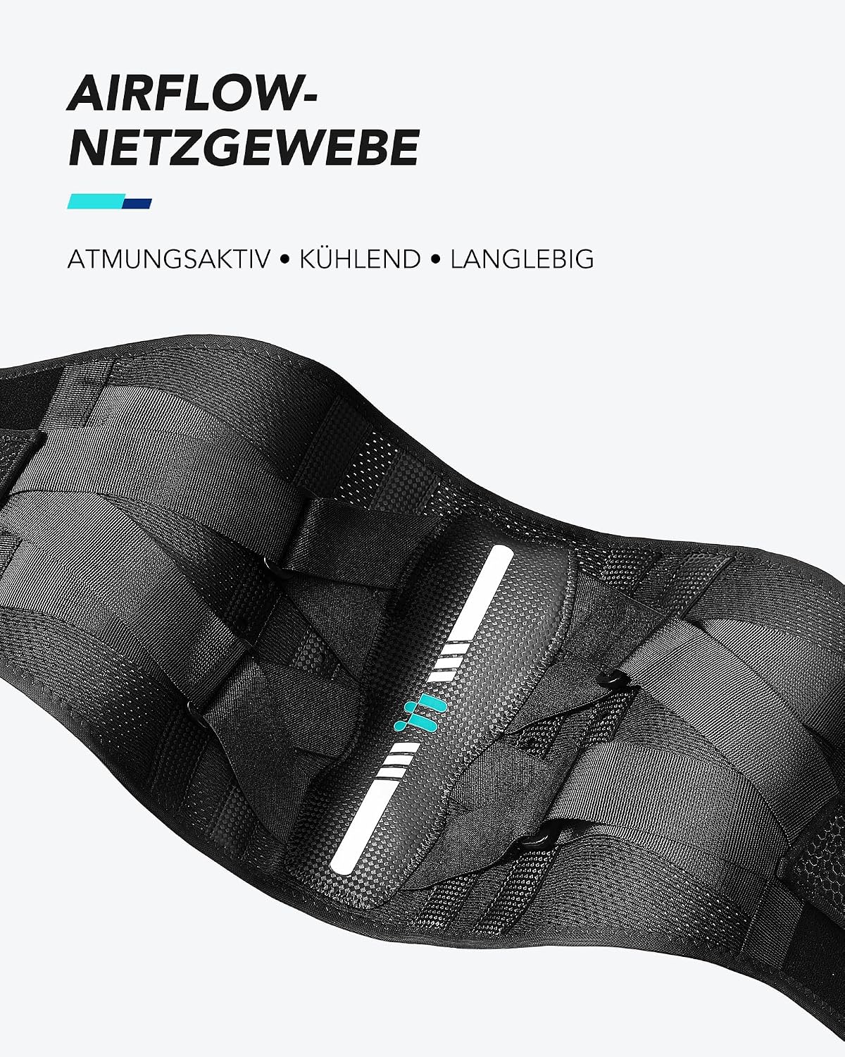Detalle de Fitomo Lendenwirbelstütze mit Karbonfaserschienen – ergonomische Rückenstütze bei Ischias & Bandscheibenvorfall