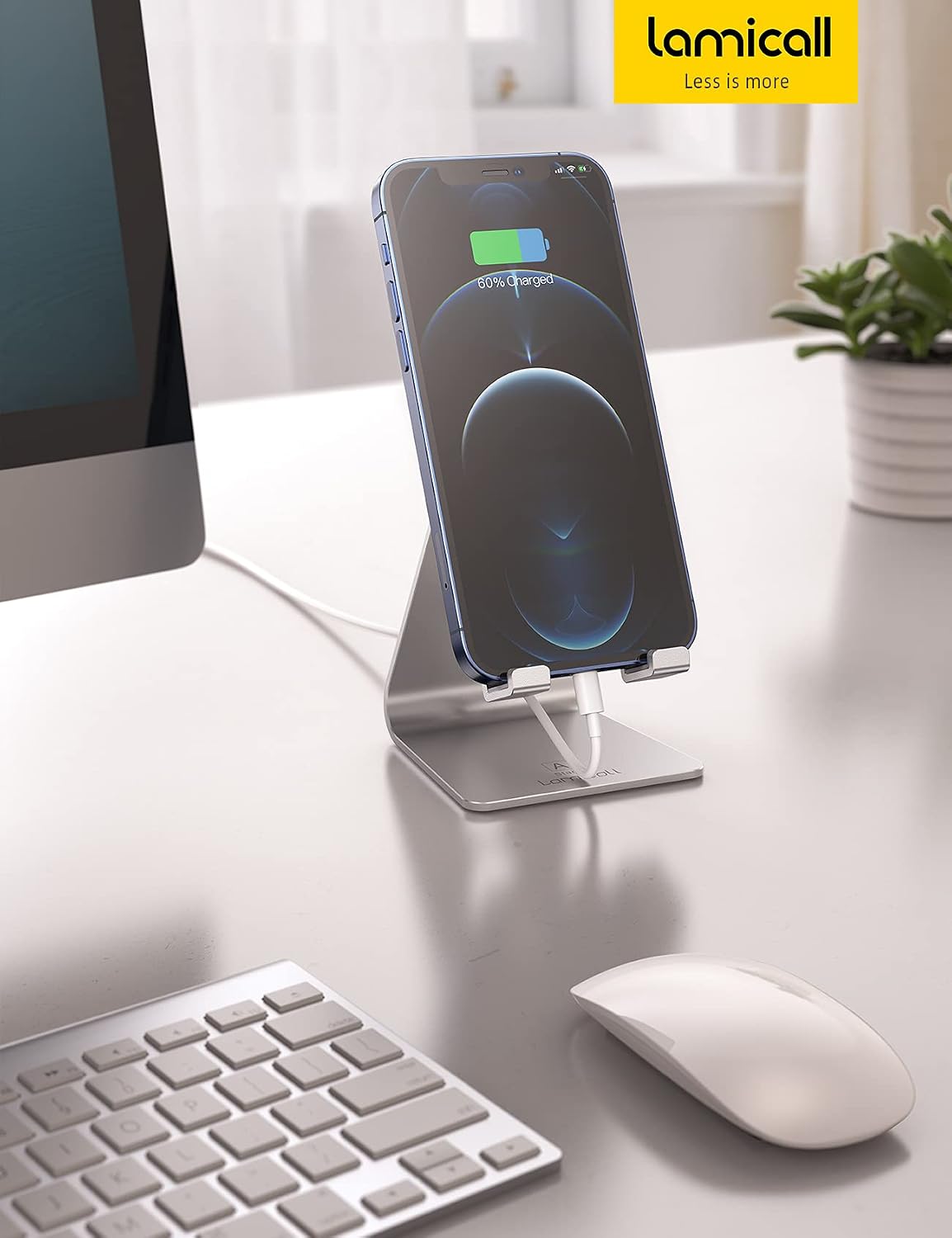 Thumbnail 6 de Lamicall A-Stand 02 Aluminum Cell Phone Stand, Adjustable Viewing Angle, Silver