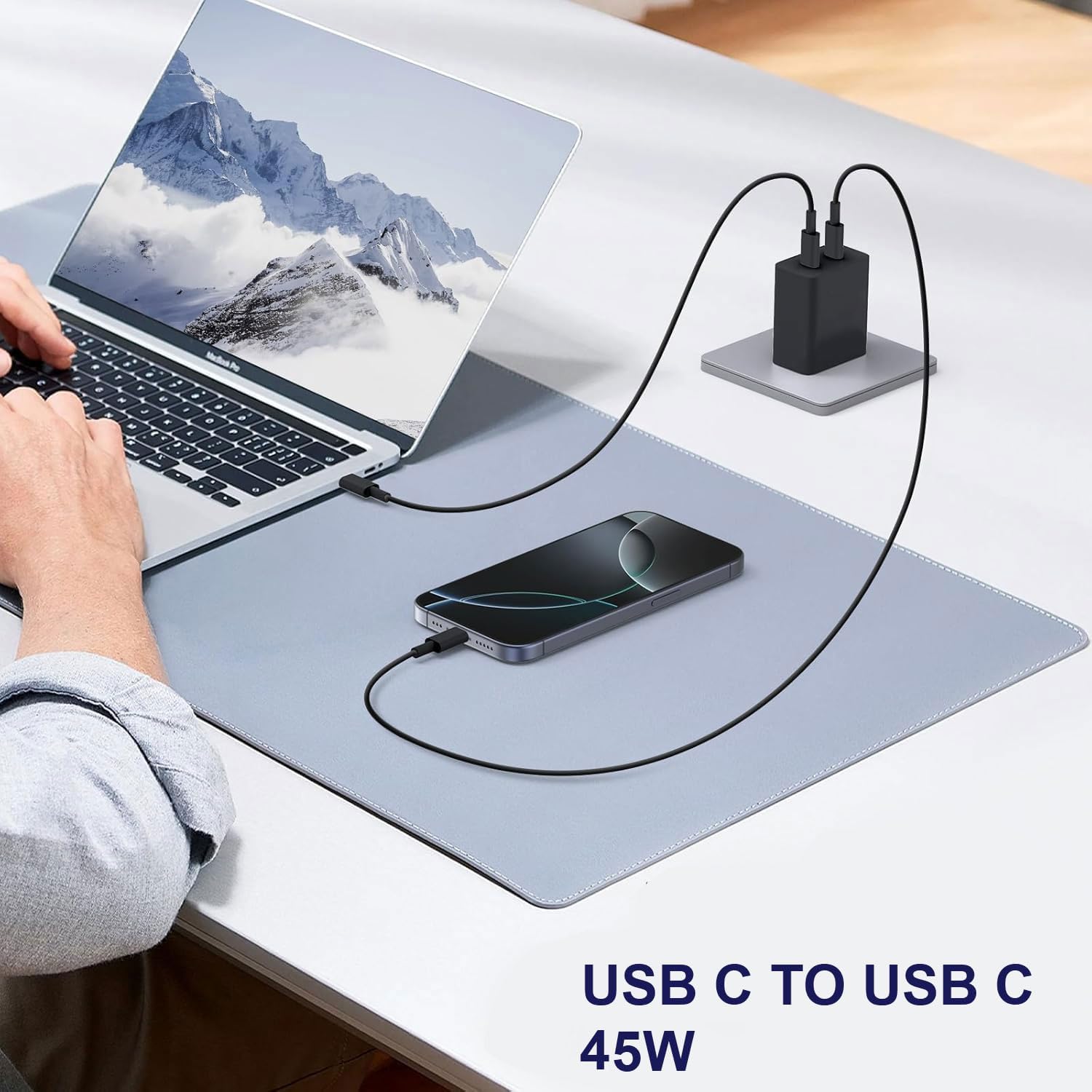 Detalle 2 de GTRXHIJV OFS-721B 45W Dual USB-C Charger Kit with 4- and 6-Foot Cables