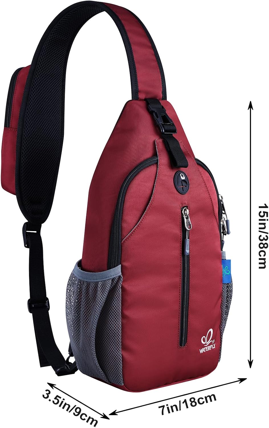Detalle de Waterfly Sling Rucksack Sling Bag als Schulterrucksack – verstellbarer Brustgurt, 3-fach organisiert