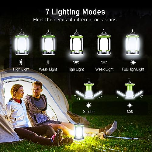 Detalle de Blukar Lámpara Camping LED Recargable, 7 Modos y 360° de Iluminación