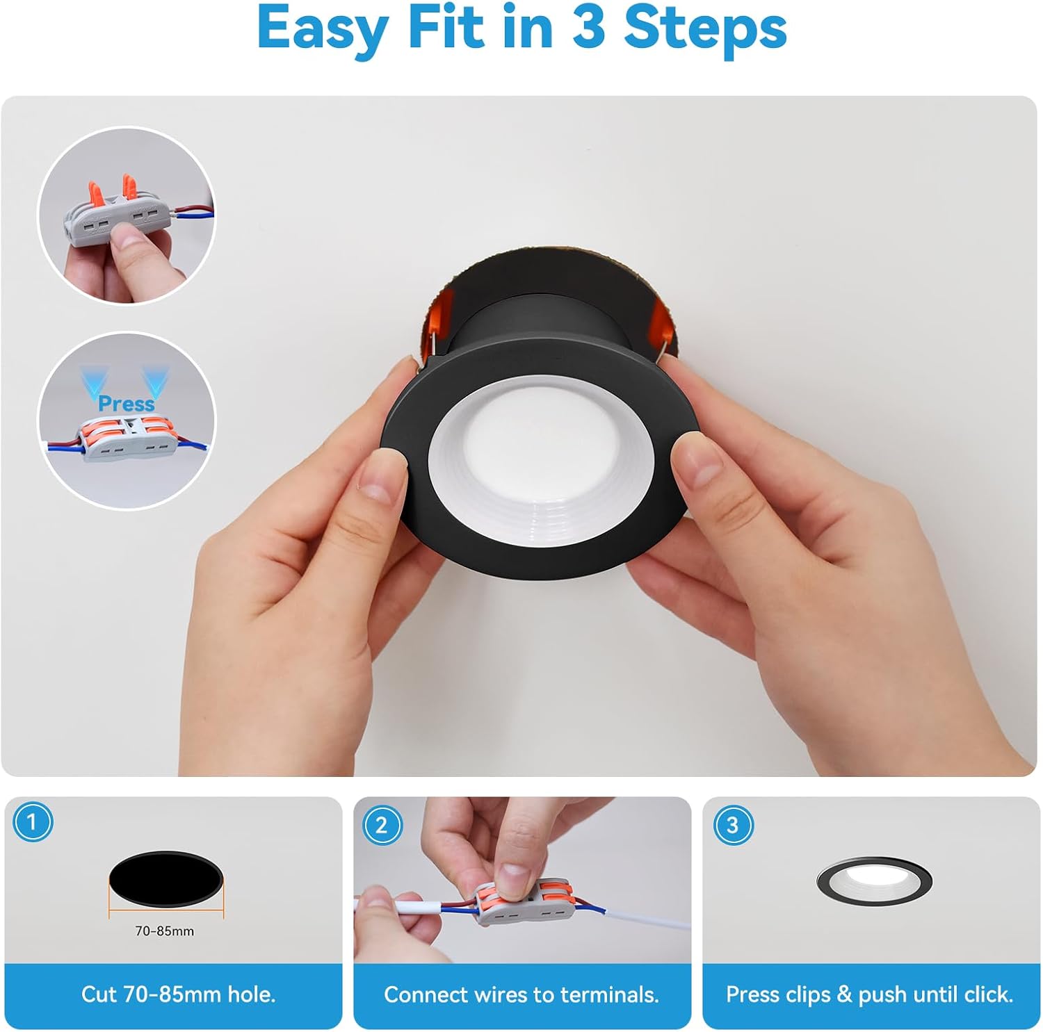 Thumbnail 6 de KEELED Black Downlight for Ceiling – 24-Pack
