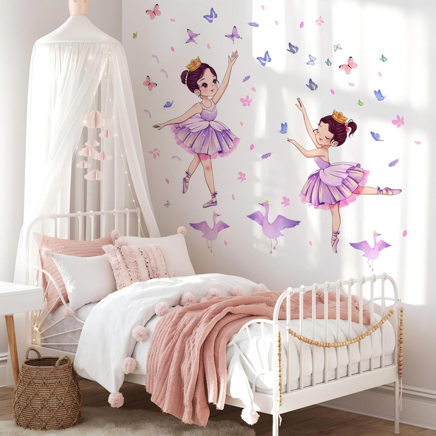 Thumbnail 3 de Butterfly Girl Wall Stickers – Swans Flower Princess Decor for Nurseries and Bedrooms