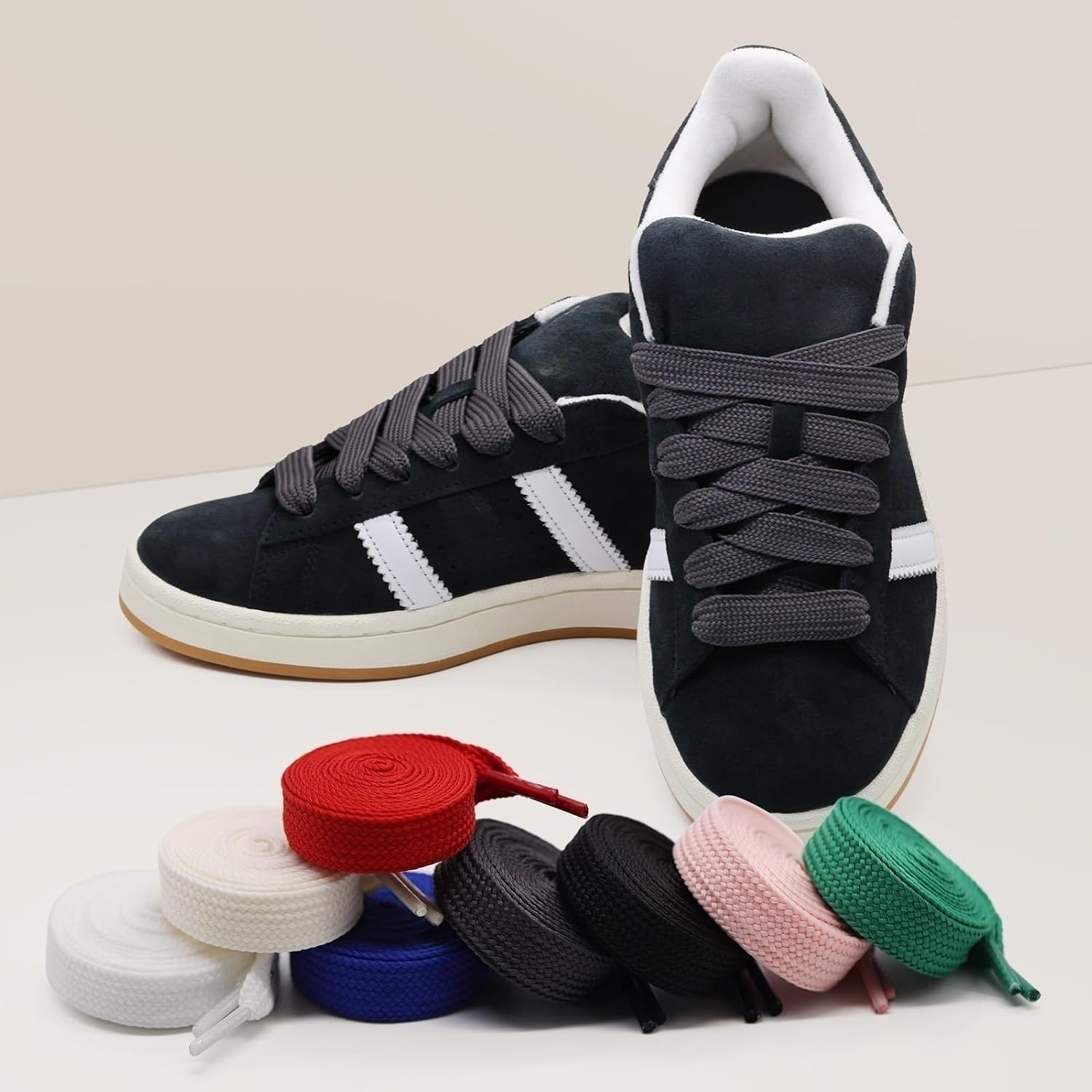 Detalle 2 de Shecret breda skosnören för Adidas Campus 00s, 15 mm, 2 par