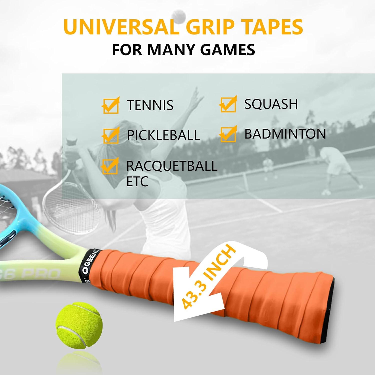 Detalle de Lot de 12 grips de tennis antidérapants