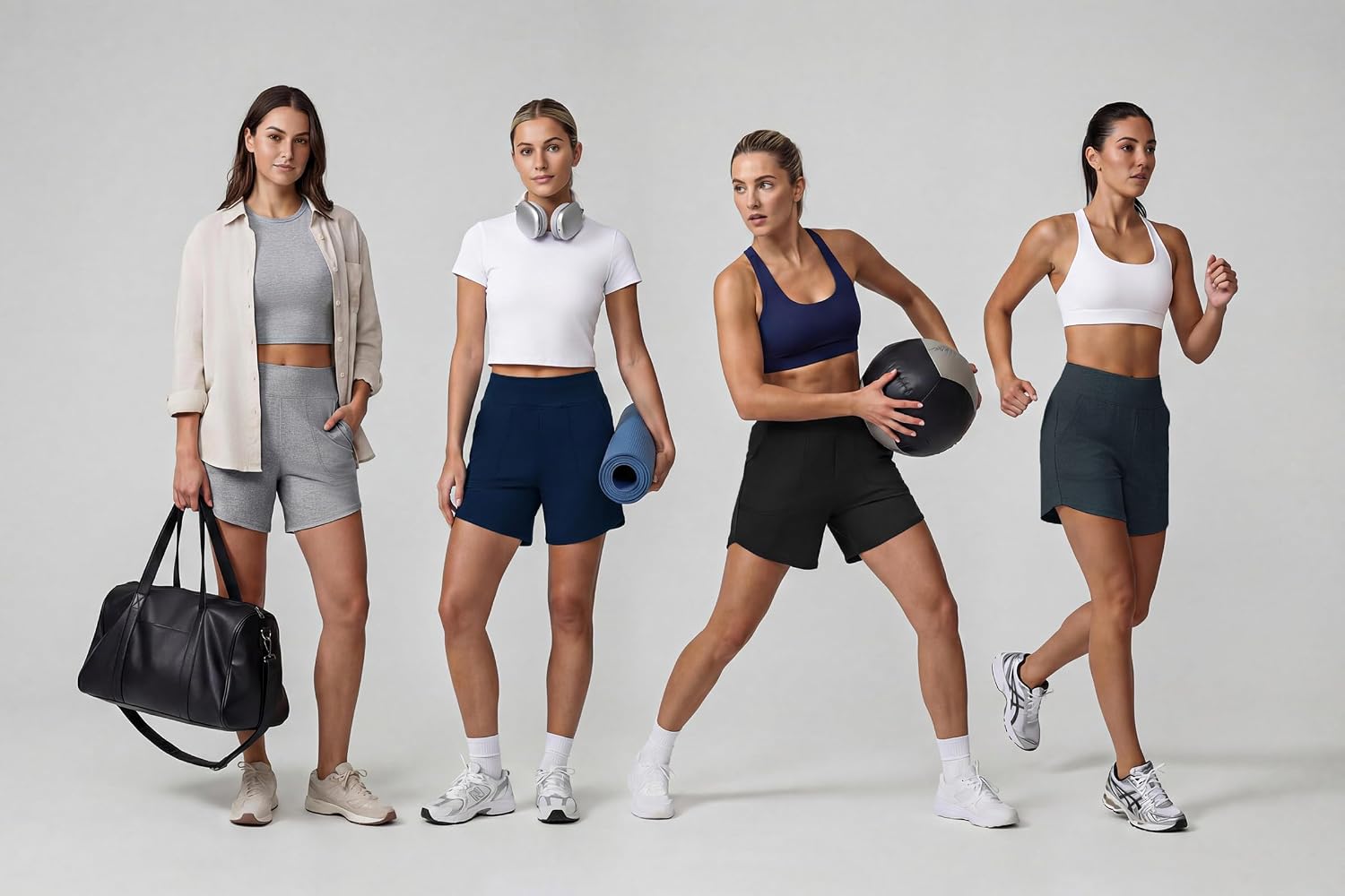 Thumbnail 3 de Demegimi Women's Cycling Shorts with Pockets – High Waisted, Non See-Through, for Gym, Running and Yoga