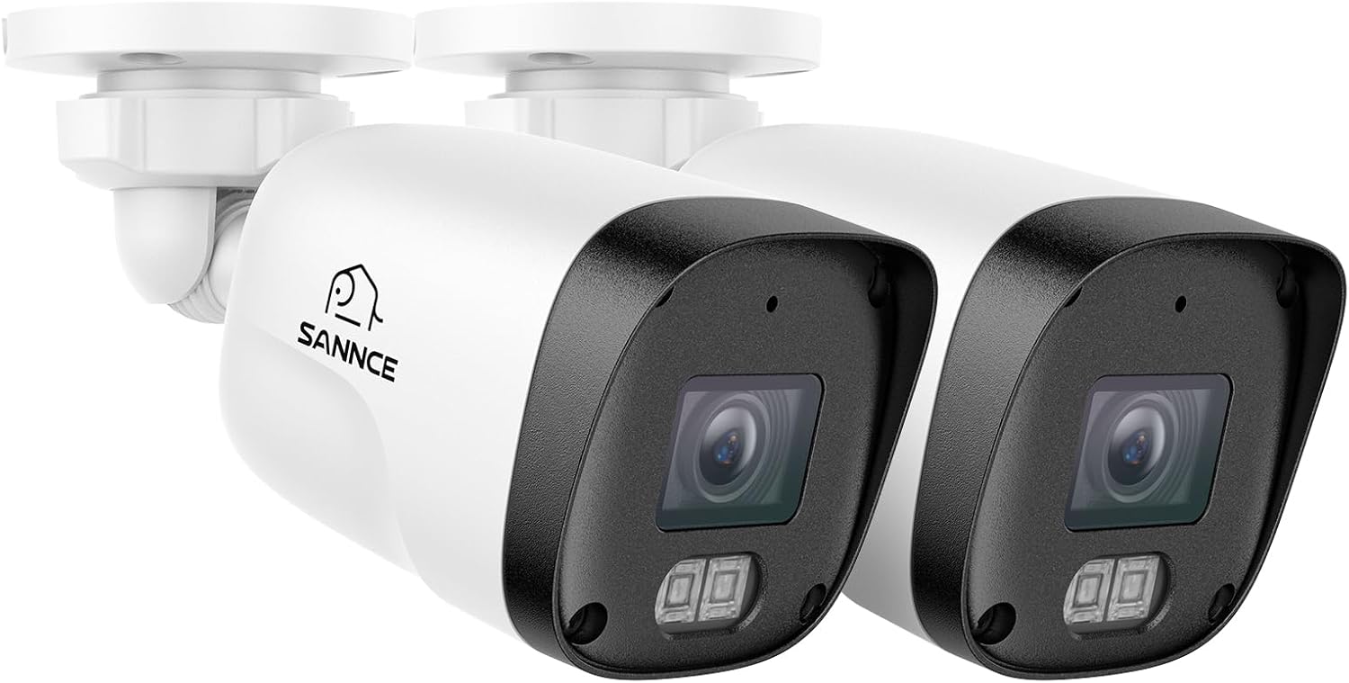 Detalle de SANNCE 2 Telecamere Esterno PoE IP 3 MP – Sorveglianza CCTV 2K con Audio, Visione notturna 30 m, IP67 e Rilevamento Movimento