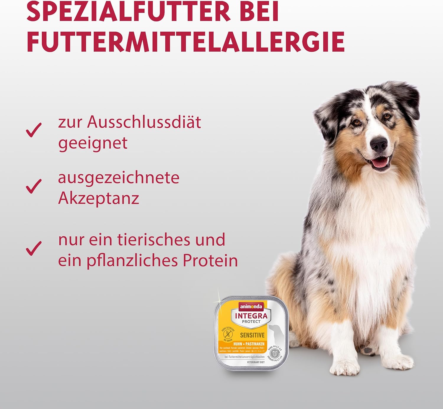 Detalle de animonda INTEGRA PROTECT Sensitive Huhn + Pastinaken – Diätfutter bei Futtermittelallergie (11 x 150 g)