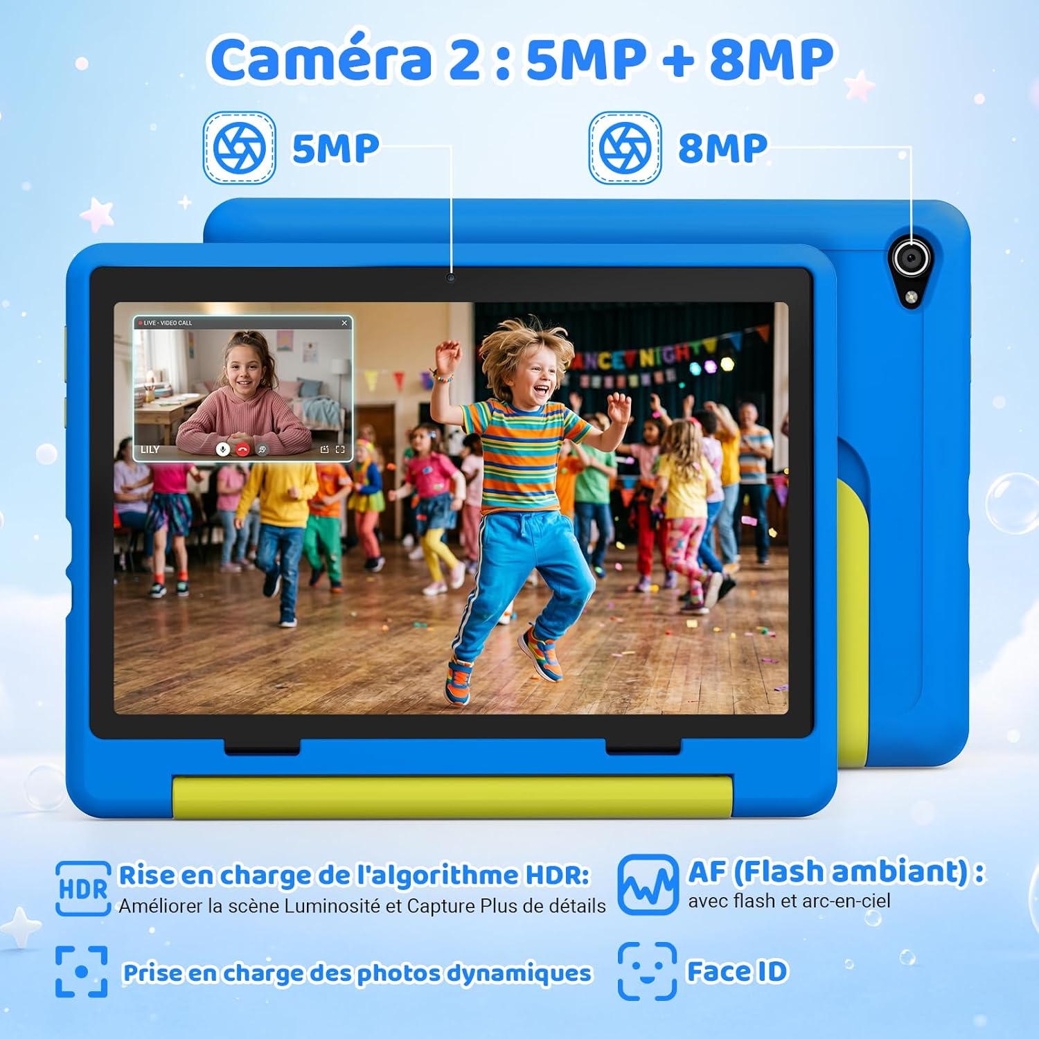 Thumbnail 5 de Laptok Android 16 Tablette Enfants 10" – 24Go + 64Go, ext. 1To, 6000mAh, mode Bureau, coque anti-choc (Bleu)