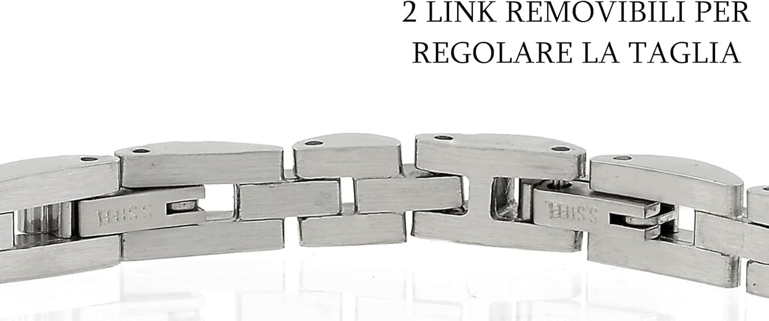 Thumbnail 3 de Bracciale uomo in acciaio inox 316L con trattamento PVD – 23 cm, regolabile e confezione regalo | 10:10