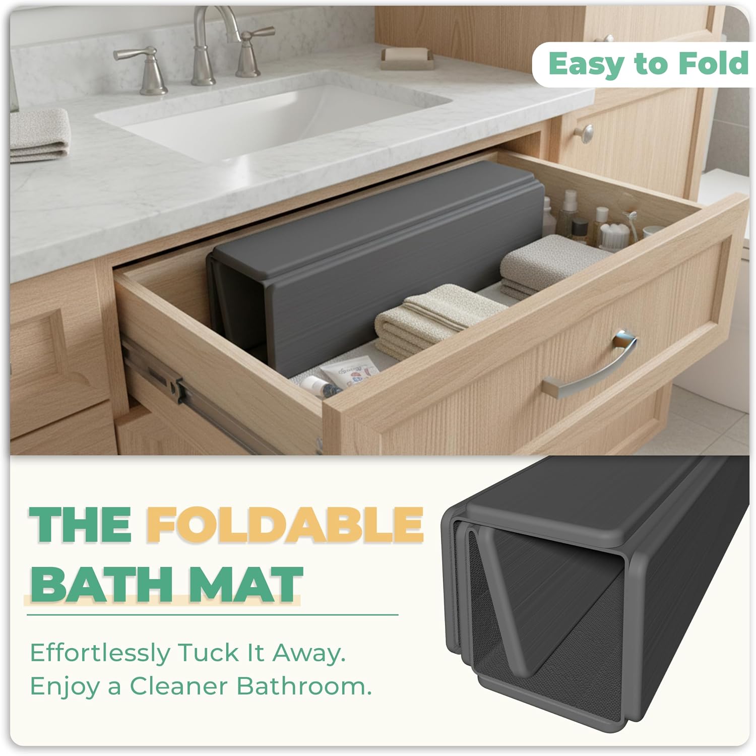 Thumbnail 5 de SYIPO Stone Bath Mat: Non-Slip Diatomite Floor Mat 23.6" Dark Gray
