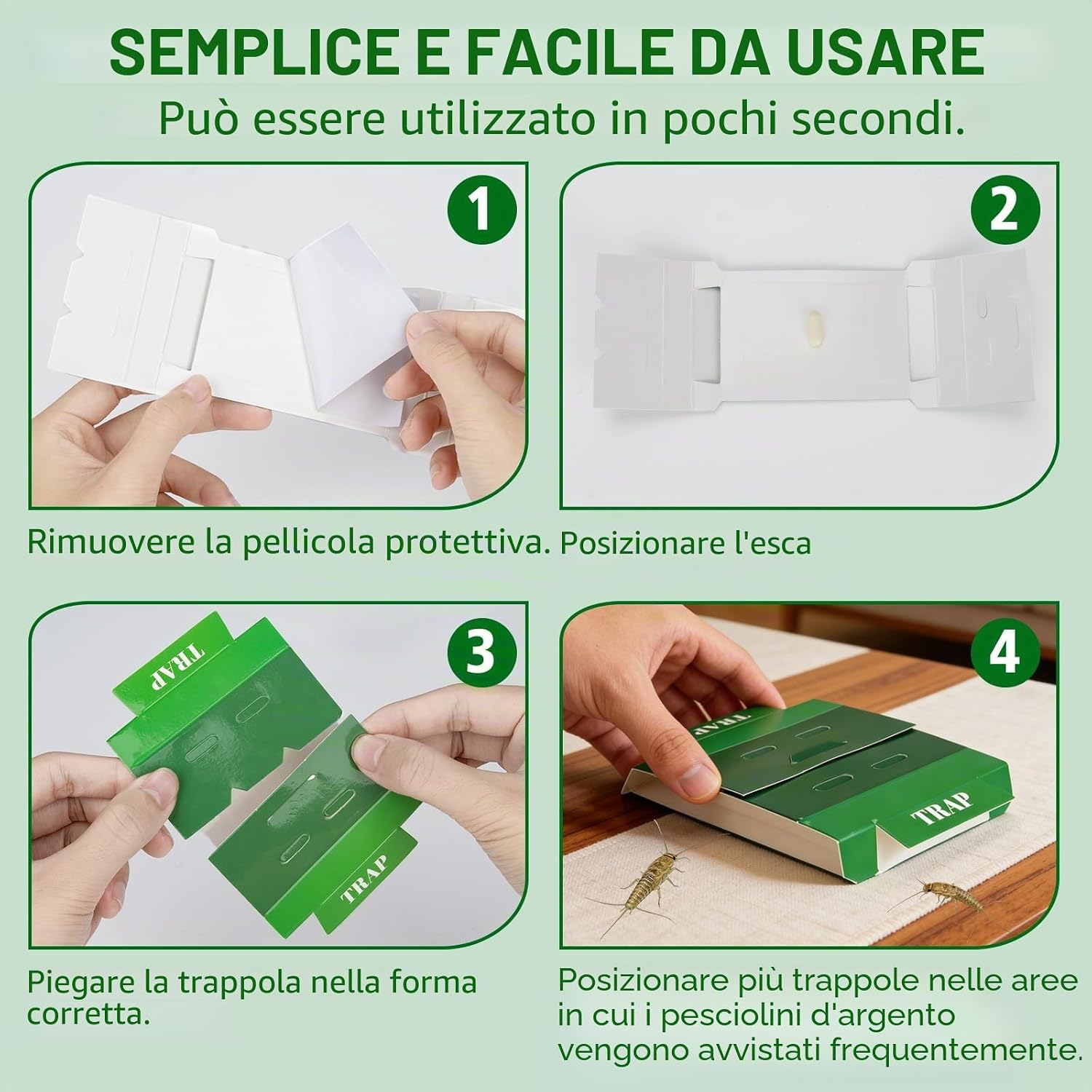 Thumbnail 6 de Pesciolini d'argento Trappole Scarafaggi - 10 Trappole adesive efficaci e sicure per casa