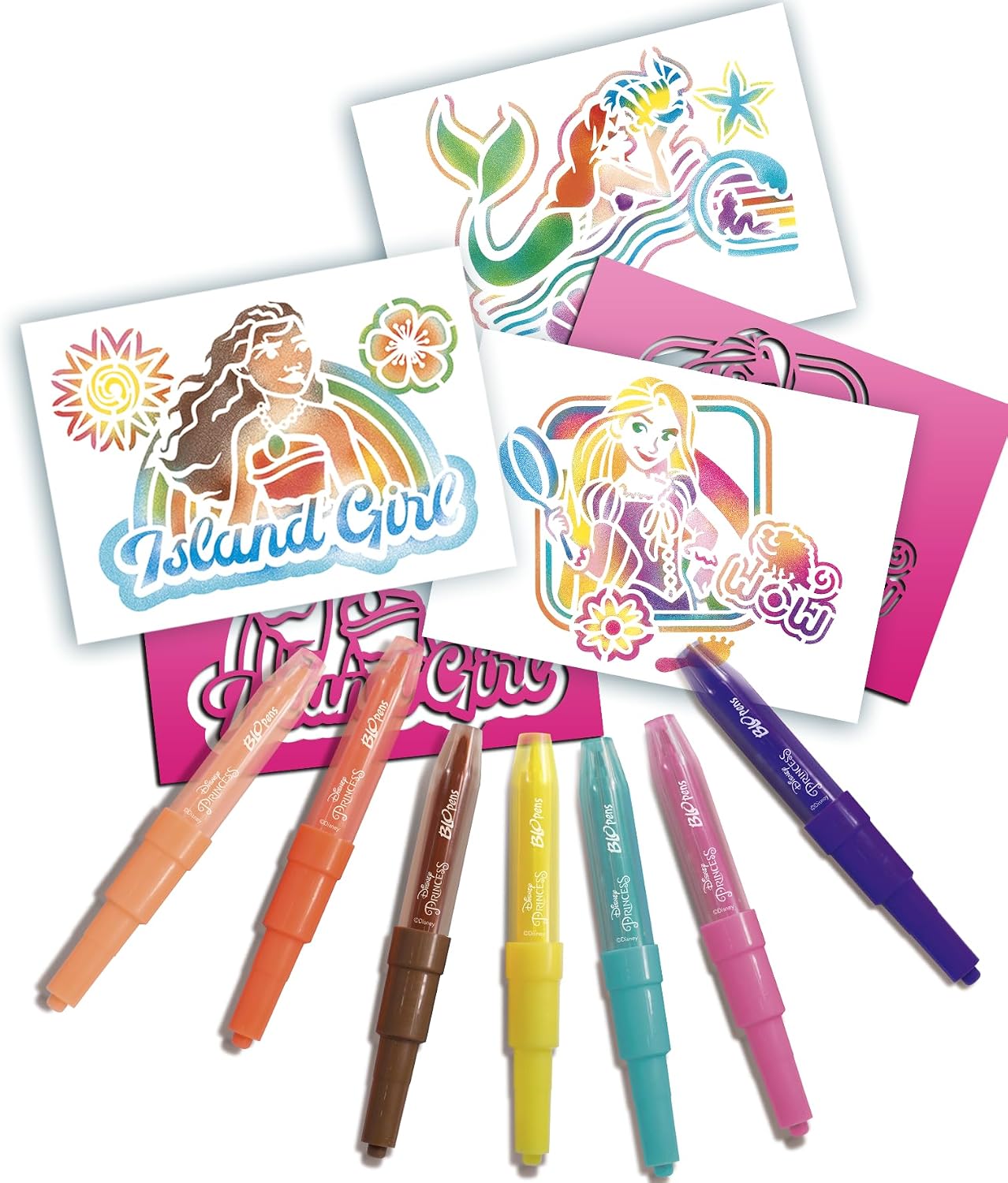Detalle de Lansay BLOPENS DISNEY PRINCESSES – Kit Dessins & Coloriages à Souffler pour enfants dès 5 ans