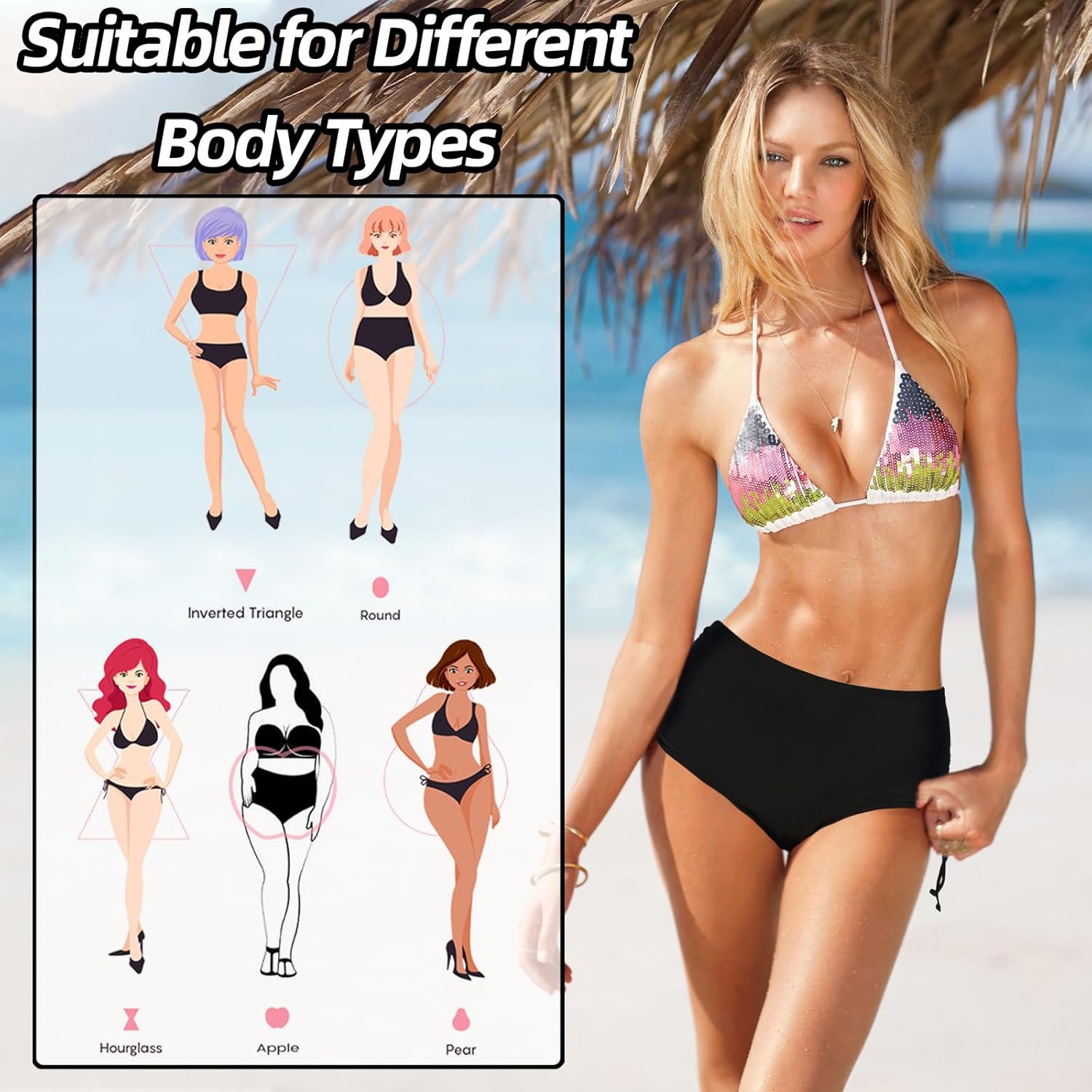 Thumbnail 3 de BIOECEUA Period Pants for Women Swimming – high waisted 4-ply leakproof bikini-style menstrual swim shorts
