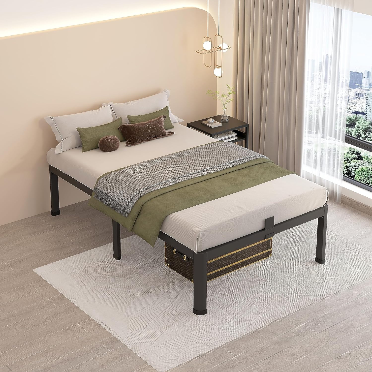 Thumbnail 5 de MAF 14 Inch Twin Metal Platform Bed Frame with 3000 LBS Steel Slats Support
