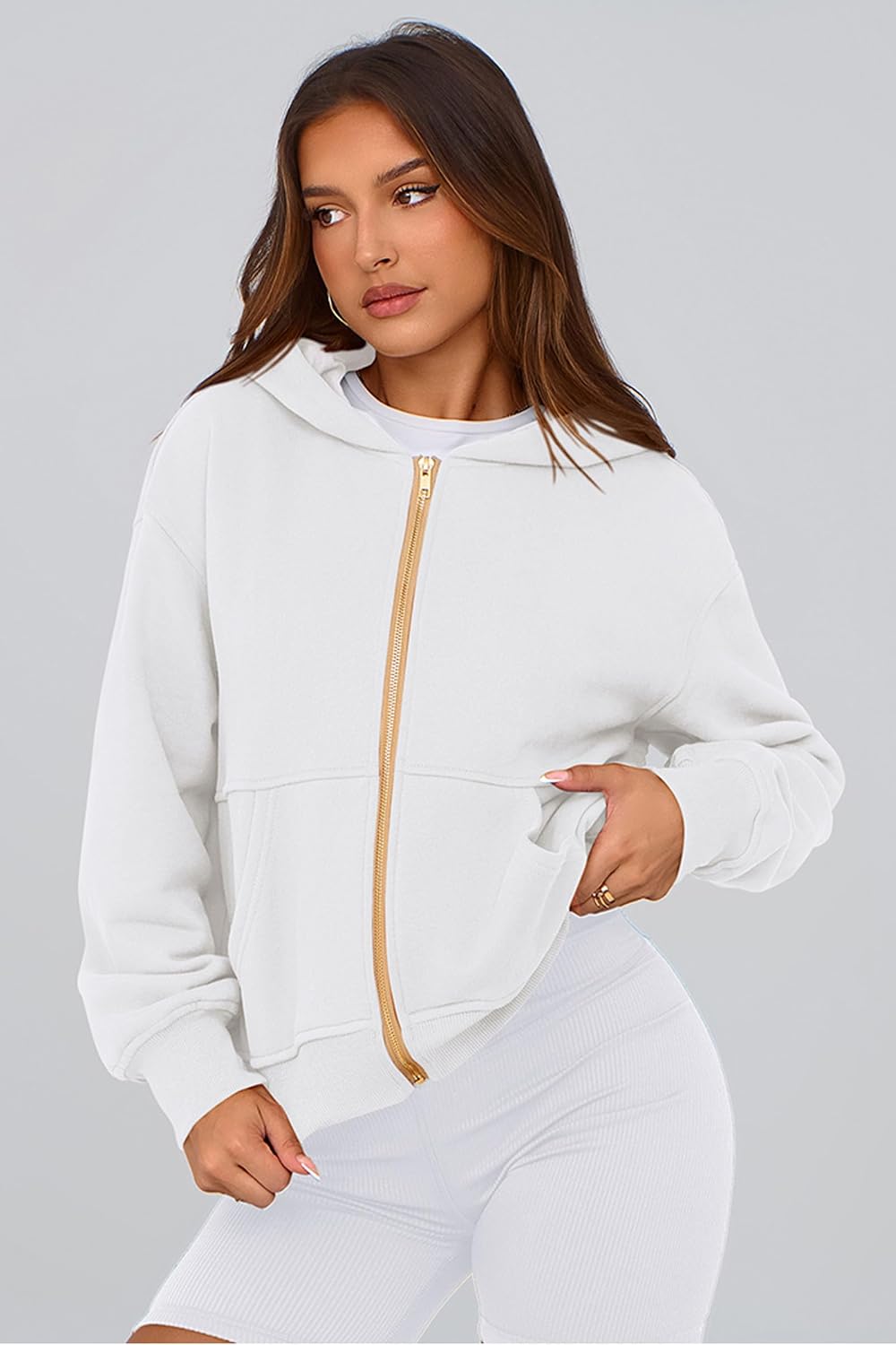 Thumbnail 6 de PRETTYGARDEN Zip Up Hoodie for Women