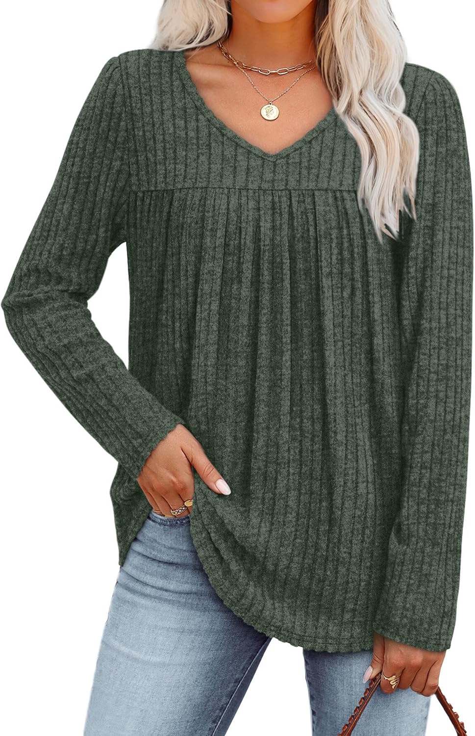 Thumbnail 1 de WIHOLL V-Neck Lightweight Tunic Top for Women
