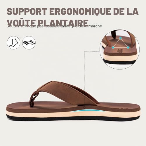 Detalle de FITORY Homme Confortable Tongs été antidérapante – Taille 42 EU