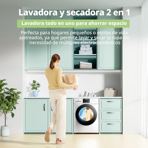 Thumbnail 1 de COMFEE CFP03ED100W-HL: Lavadora y Secadora 2 en 1 de Pie, 10 kg/7 kg, Vapor, BLDC y Woolmark