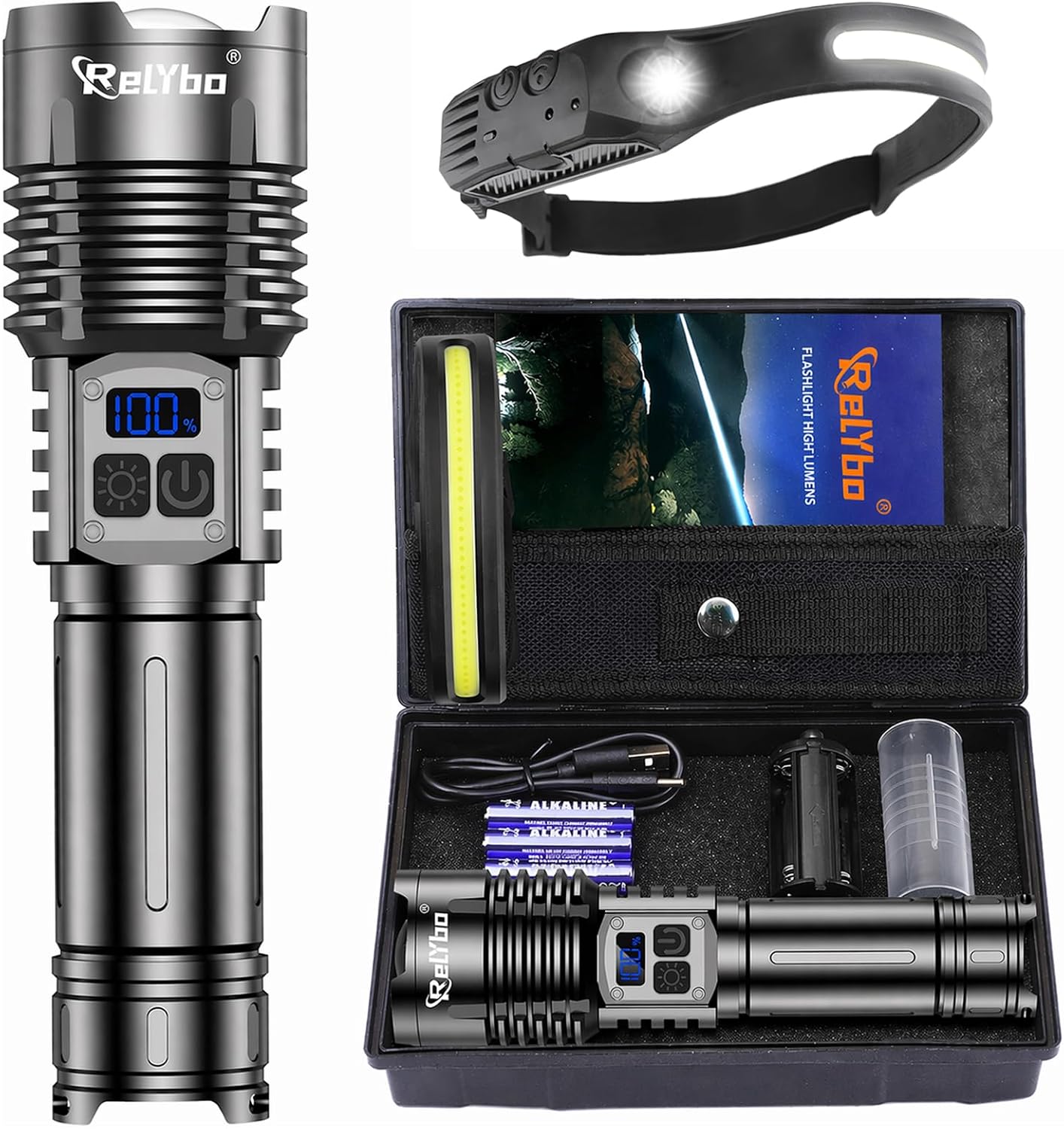 Detalle de Relybo Torch 500000 lumen rechargeable flashlight 🔦