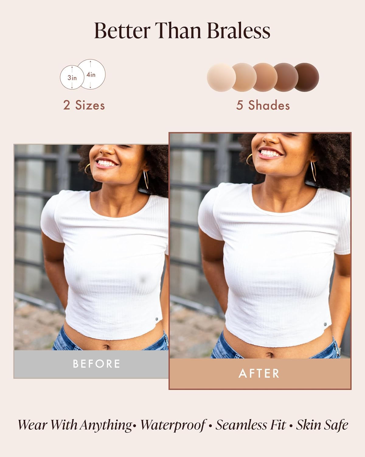 Thumbnail 5 de Bare Babe Sensitive No Nipple Reusable Silicone Nipple Covers – Waterproof, Nude, 4 Shades