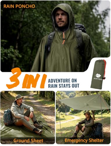 Thumbnail 5 de ANYOO Wasserdichter Regenponcho Unisex – Leicht, Wiederverwendbar, Vielseitig