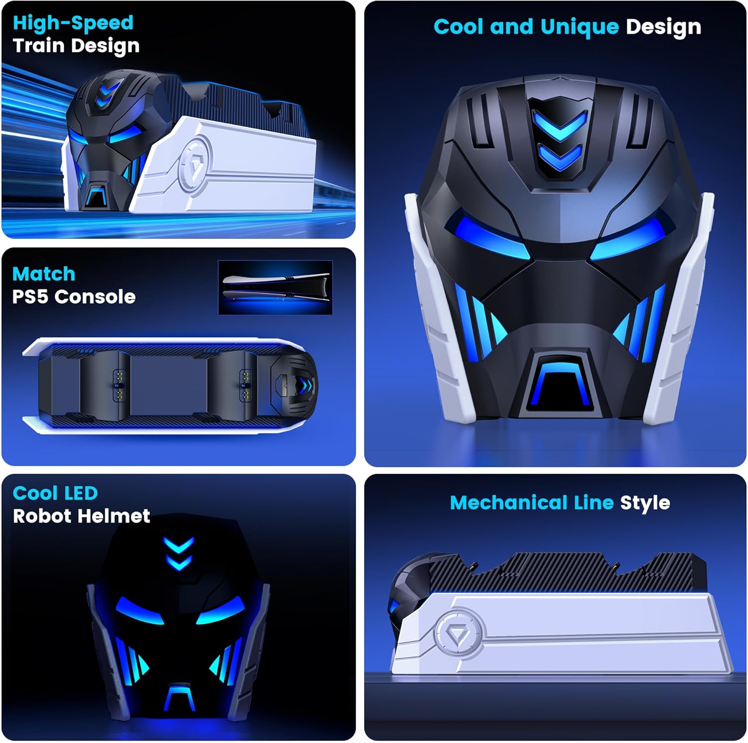 Thumbnail 1 de HELLCOOL PS5 Controller Charger with RGB docking station for PS5 DualSense/Edge controllers