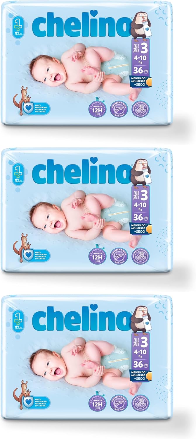 Thumbnail 6 de Chelino Pañal infantil Talla 4 Gateo (9-15 kg) – 204 pañales