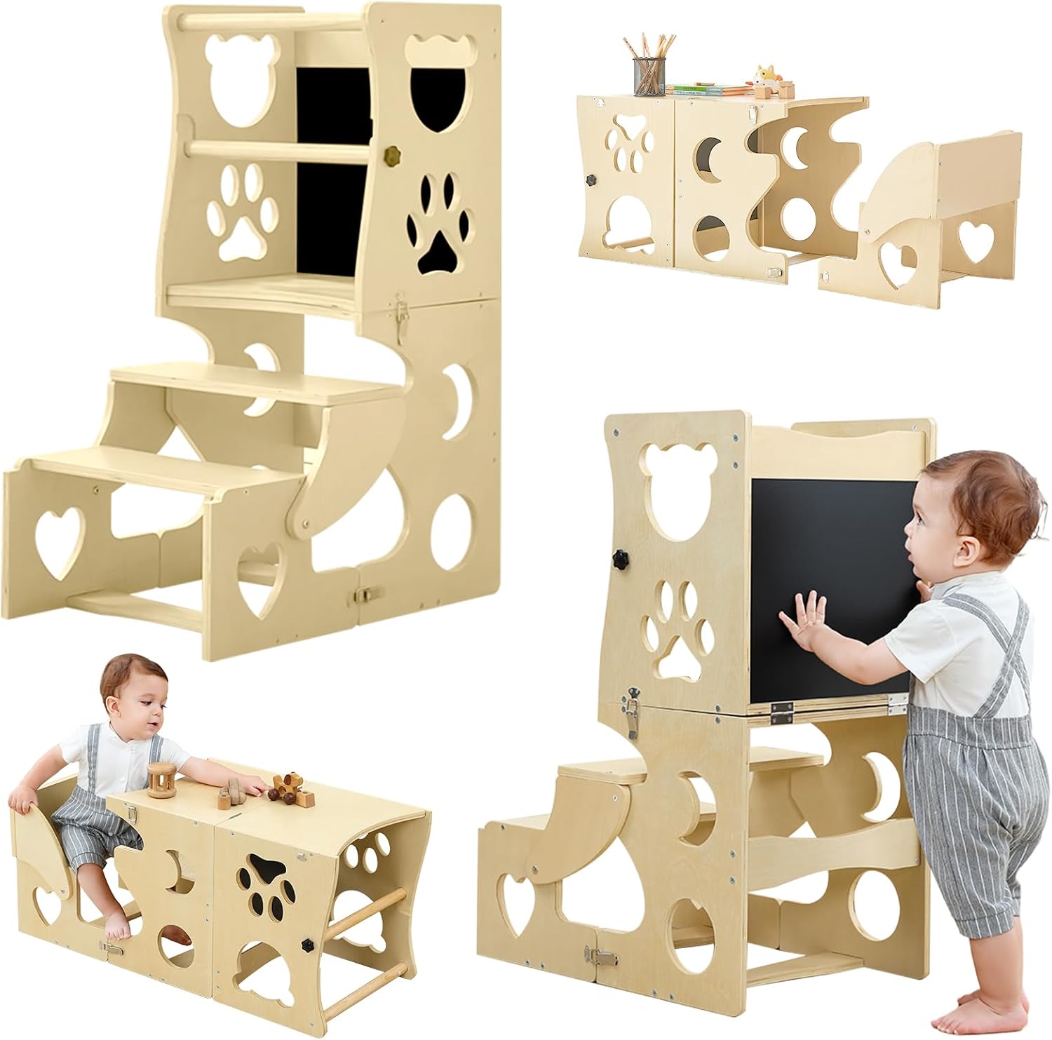 Detalle de Toddler Kitchen Step Stool with Chalkboard