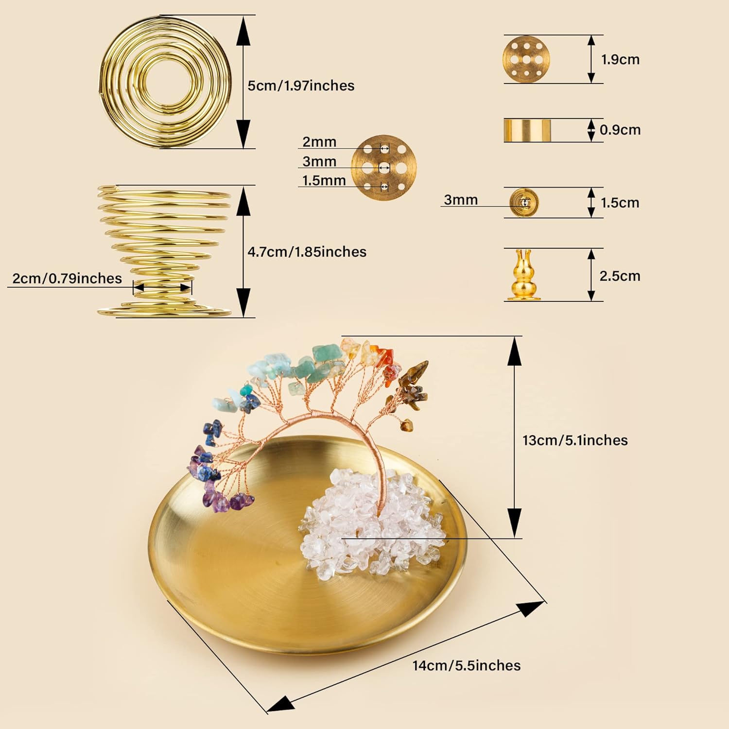 Thumbnail 6 de ZenBless 7 Chakra Crystal Tree Incense Holder 🕯