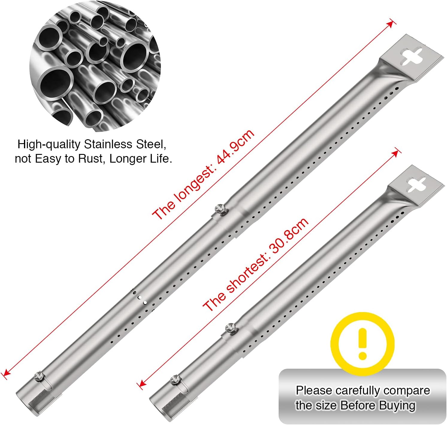 Detalle de Coisien Bruciatore a Tubo Universali in Acciaio Inox 30,8–44,9 cm: compatibilità ampia e ricambi affidabili
