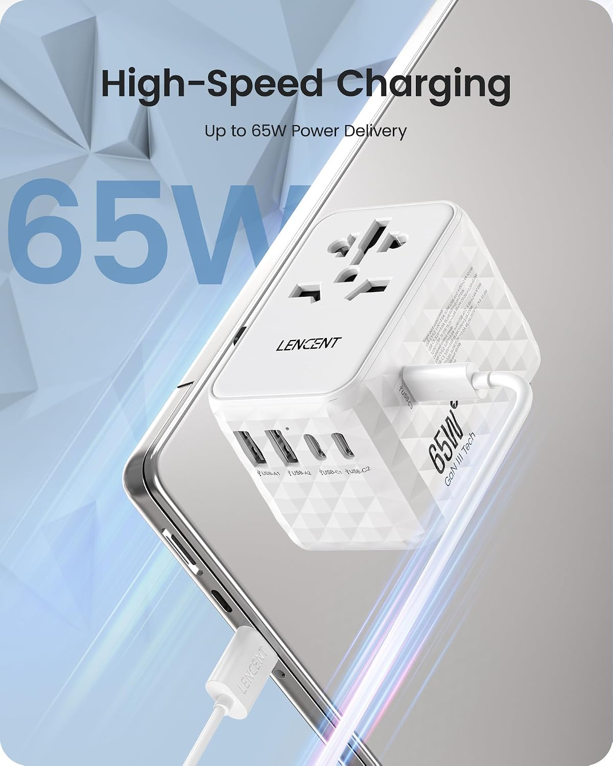 Thumbnail 2 de LENCENT Adaptador de Viaje 65W