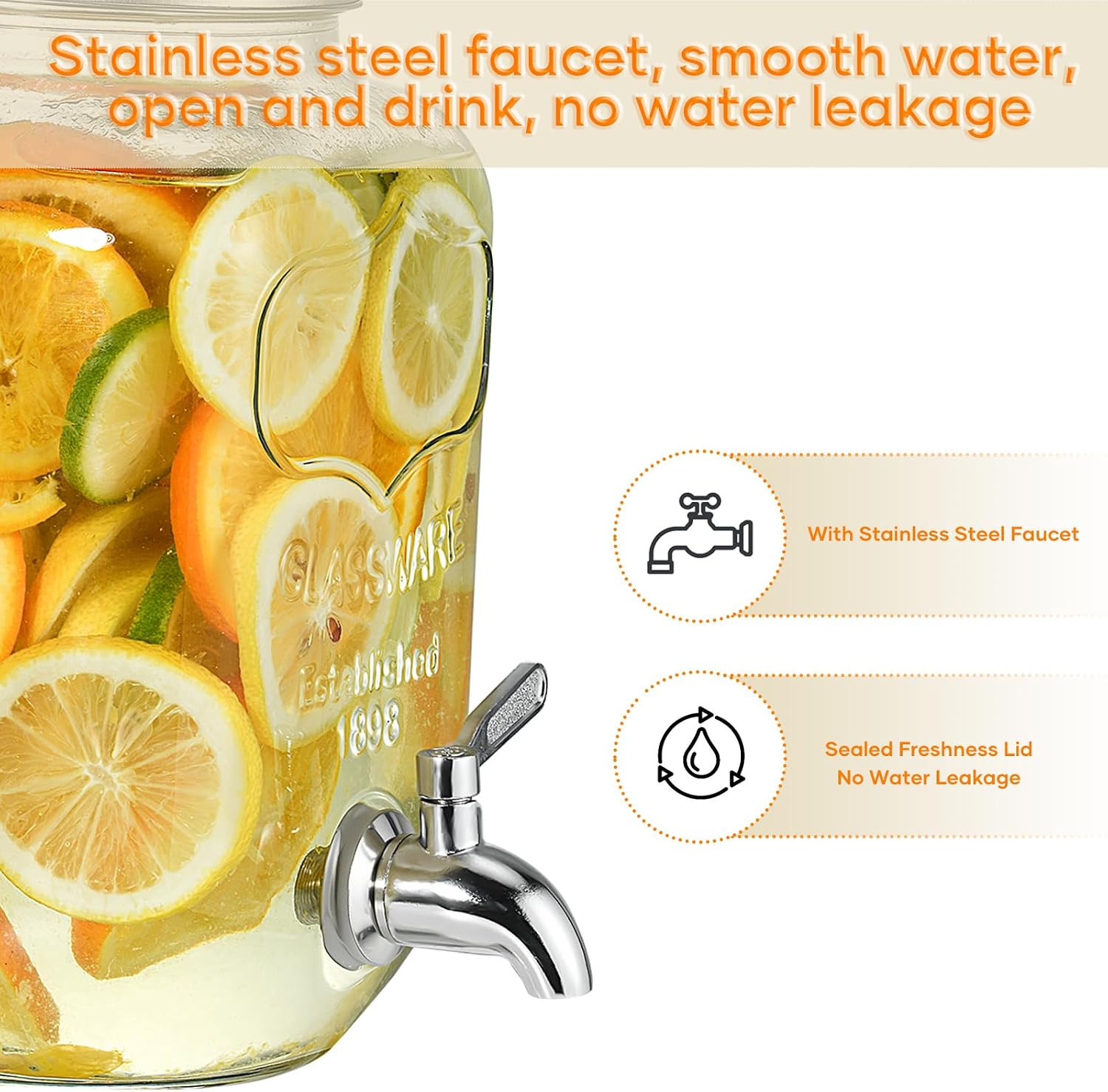 Detalle 2 de 8L Glass Drink Dispenser 2-pack