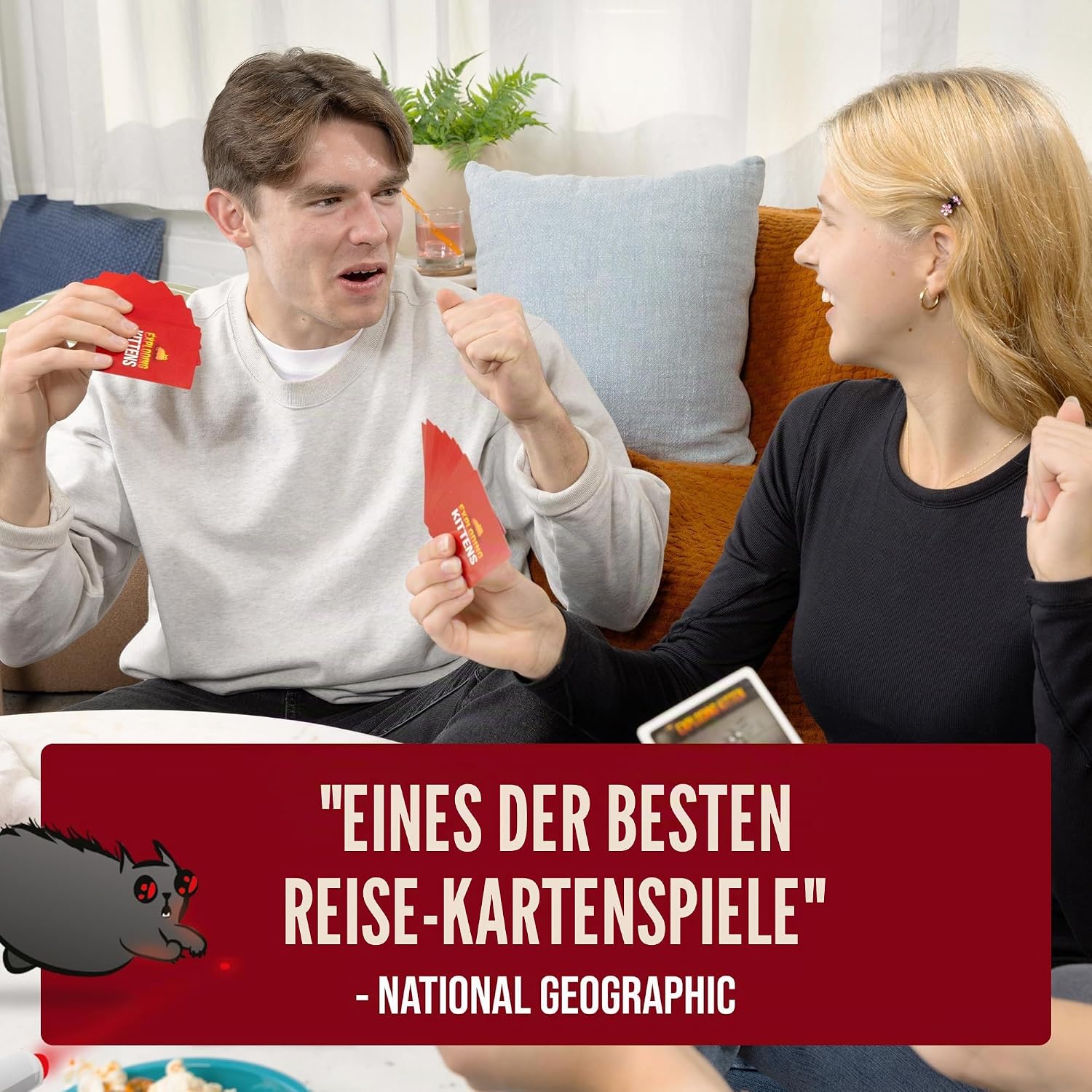 Detalle de Exploding Kittens Original Edition – 2–5 Spieler, ab 7 Jahren, 15 Minuten Spielzeit
