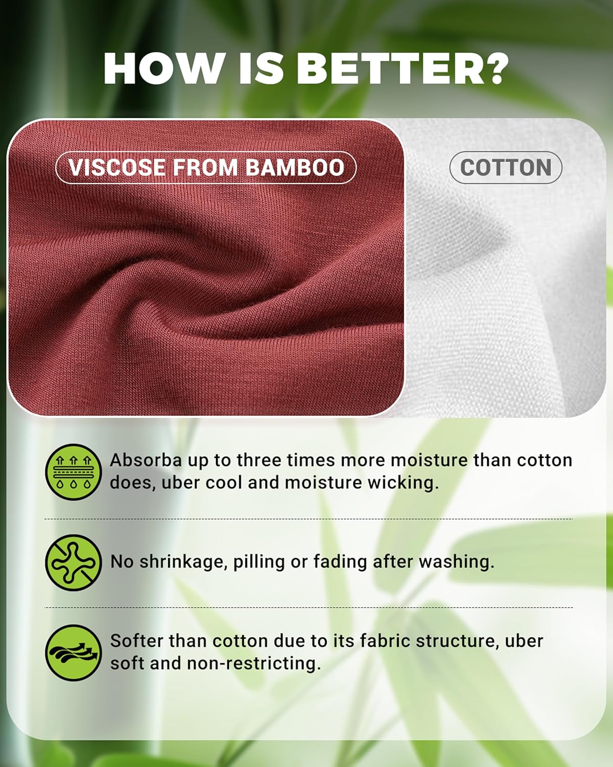 Detalle de BAMBOO COOL Women's Mid-Waist Briefs, 5-Pack, Bamboo Viscose Blend