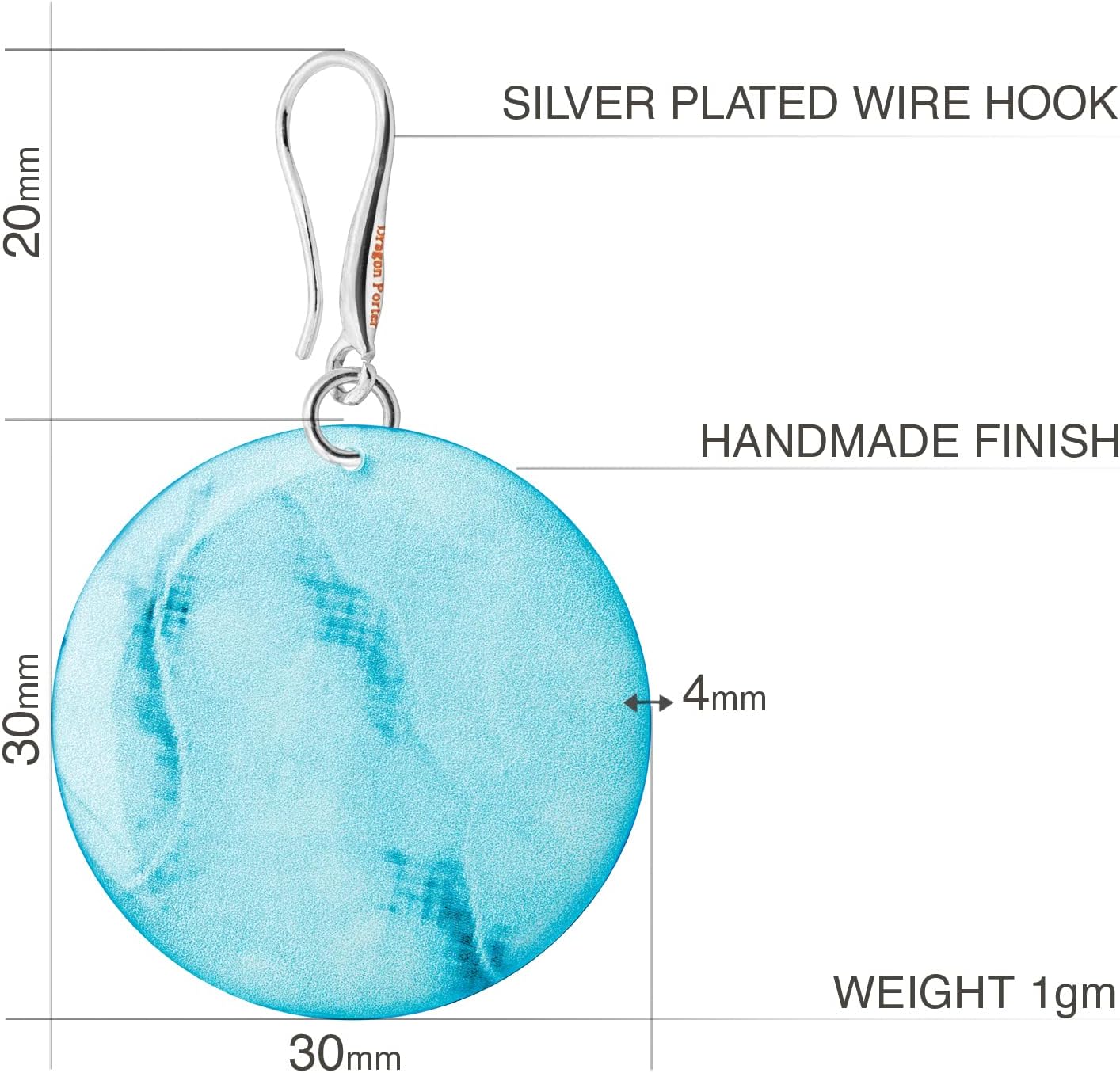 Detalle 2 de Dragon Porter Pendientes Sencillos 3 cm