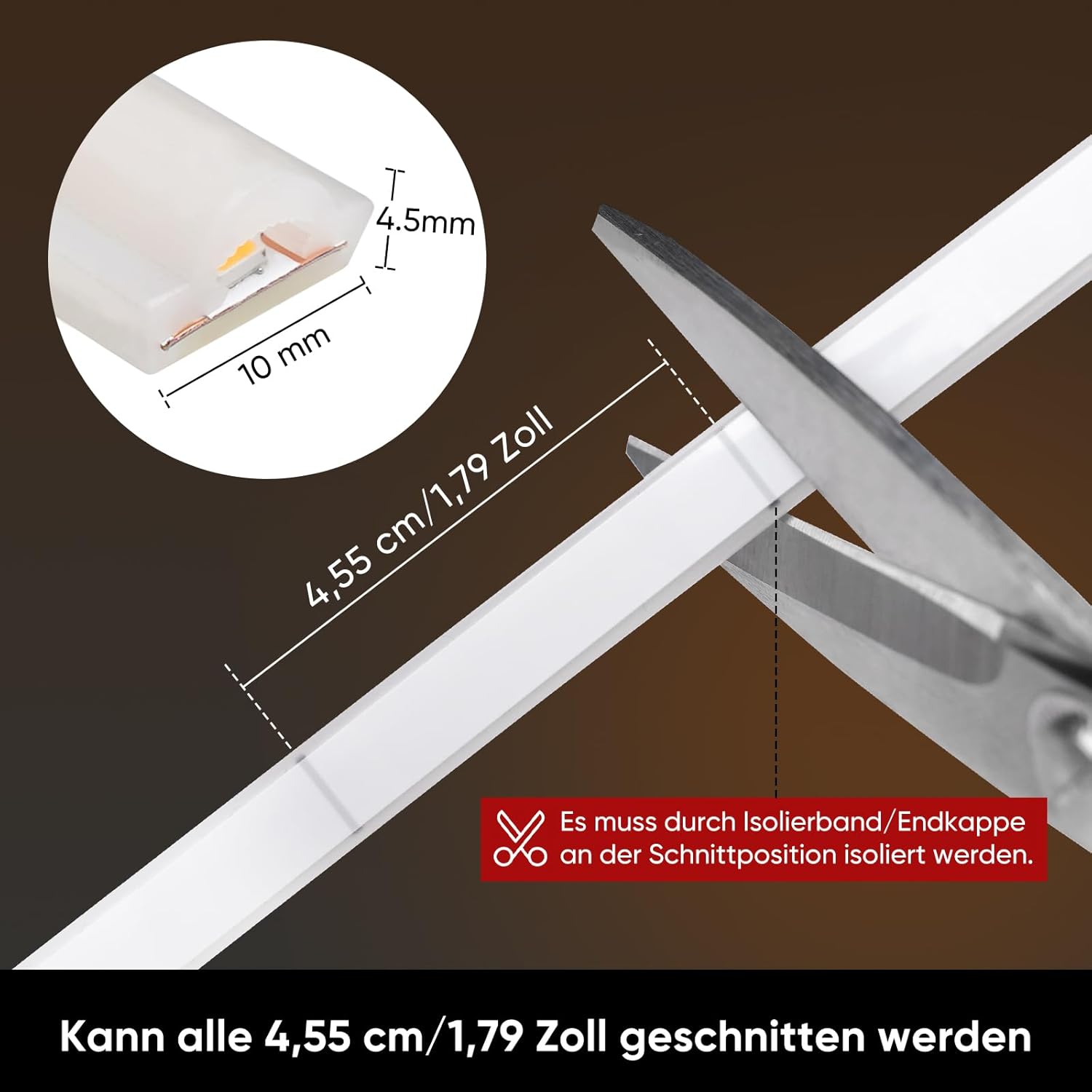 Thumbnail 1 de Shine Decor COB LED Streifen 5 m (IP65, 286 LEDs/m) – kaltweiß, dimmbar über Dimmer-Adapter