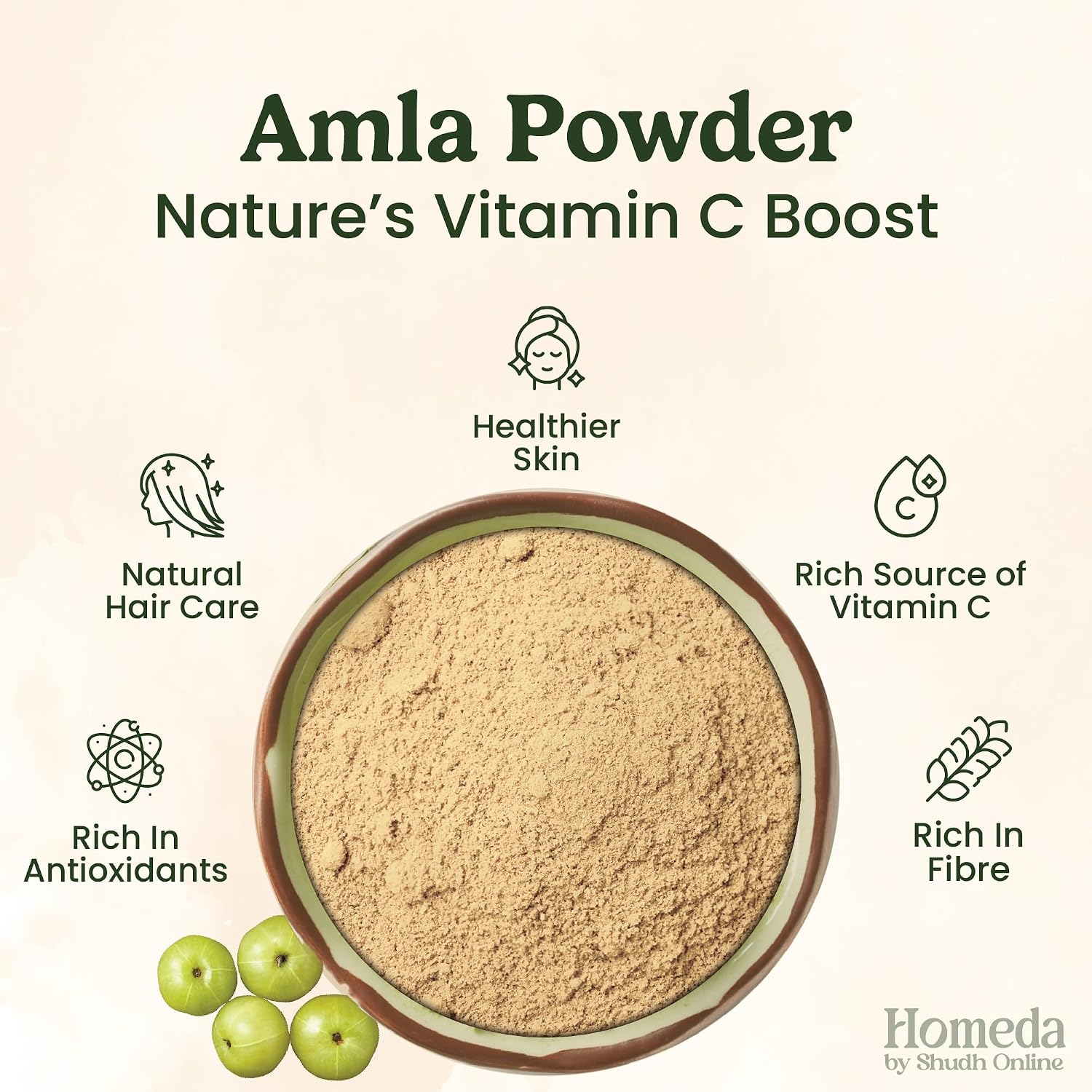 Detalle de Homeda Amla アムラパウダー 頭皮・髪用、単一成分・充填剤不使用