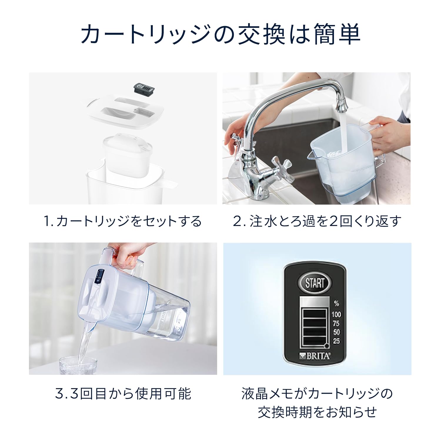 Thumbnail 6 de BRITA Marella ポット型浄水器 ろ過水容量1.15L・全容量2.4L、カートリッジ3個付