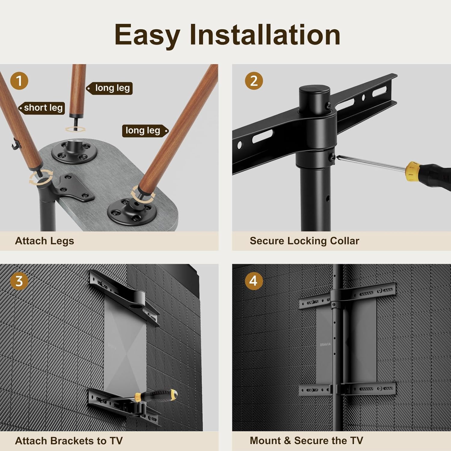Thumbnail 5 de ECOTINY Tripod Easel TV Stand 65in