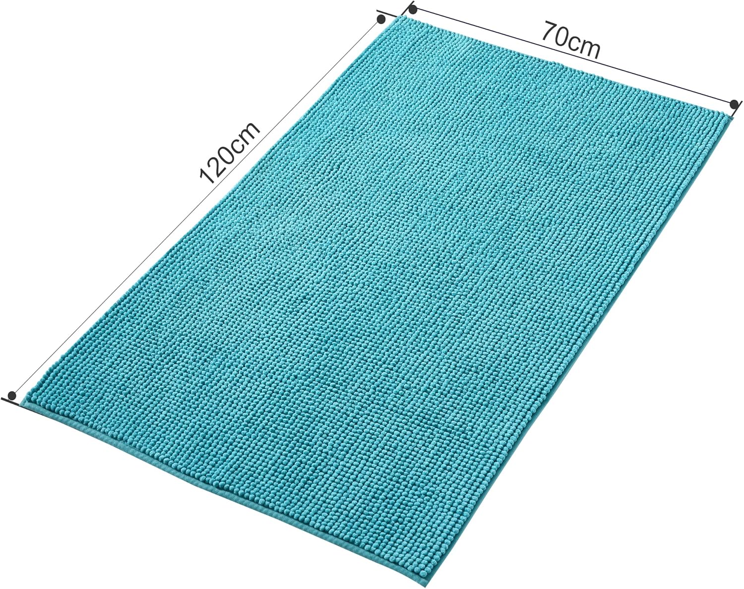 Thumbnail 2 de Decomira Badematte rutschfest – Chenille Badteppich 70x120 cm, Petrol Türkis