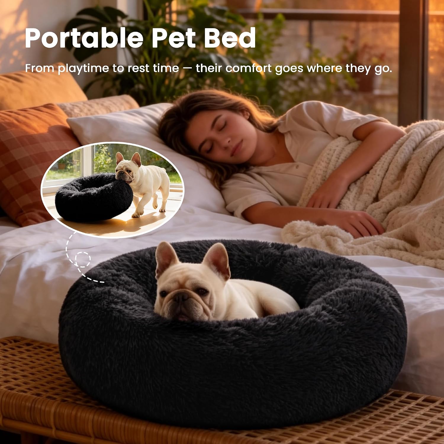 Detalle 2 de Love's cabin NARF5_06354 20-Inch Faux Fur Donut Cat and Dog Bed
