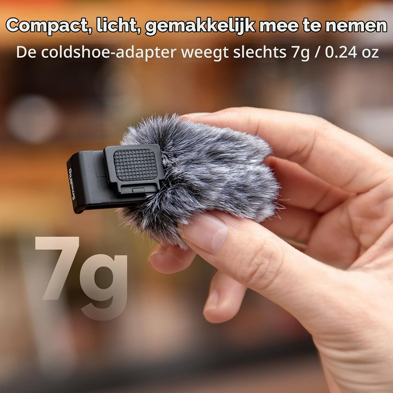 Detalle 2 de SMALLRIG 3526 coldshoe-adapter met windkap voor Sony ZV-camera’s