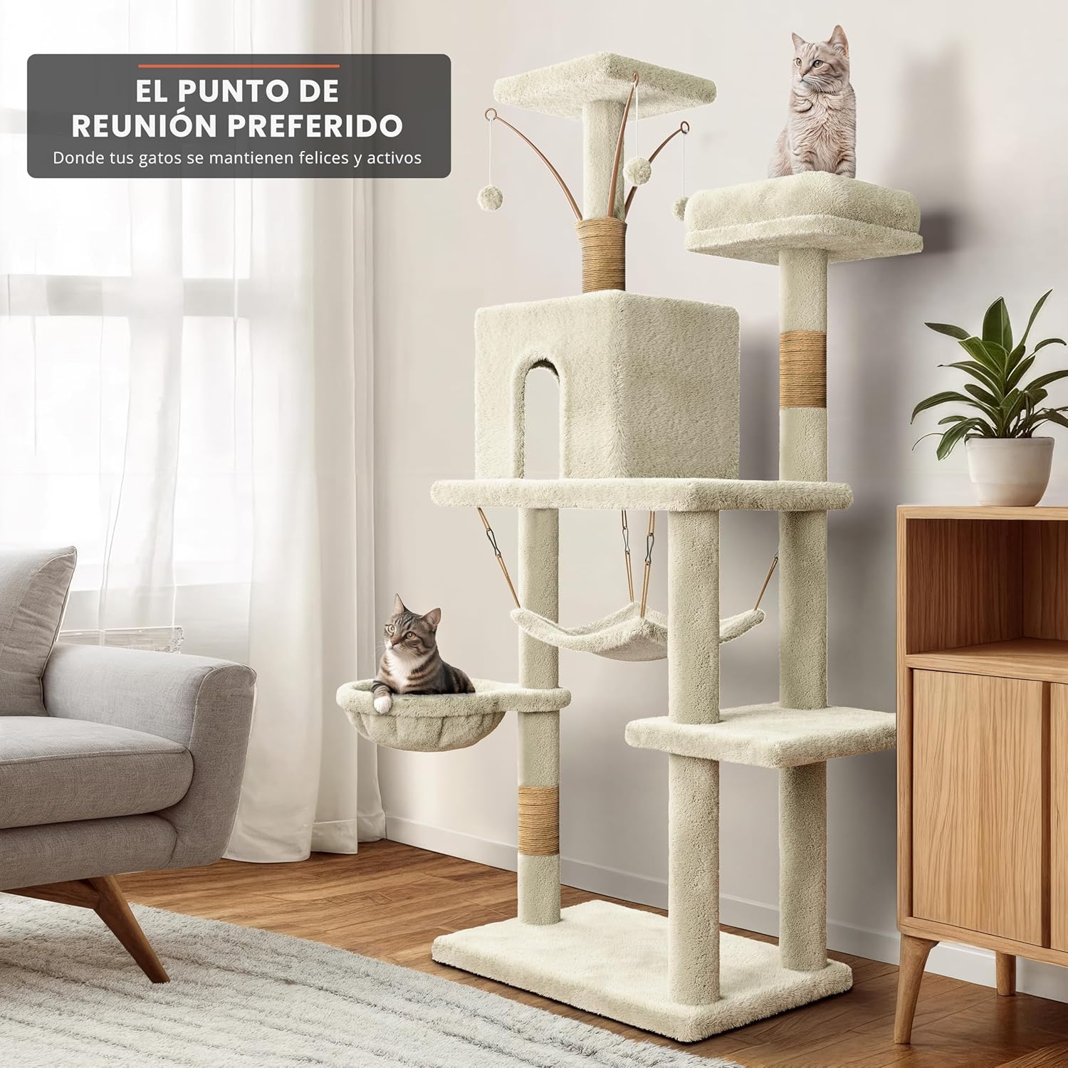 Thumbnail 2 de JUPPLIES Árbol Rascador 143 cm 5 plataformas